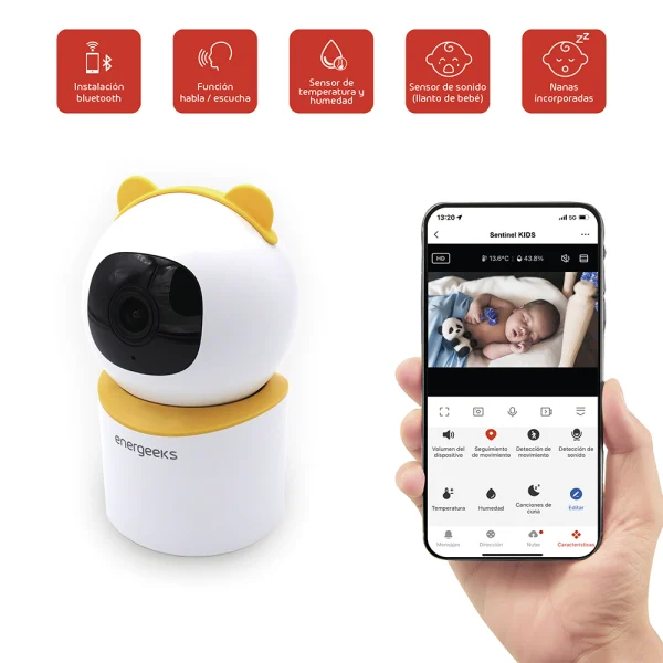 Cámara wifi para bebés con detección de llanto Sentinel Kids - Imagen 2