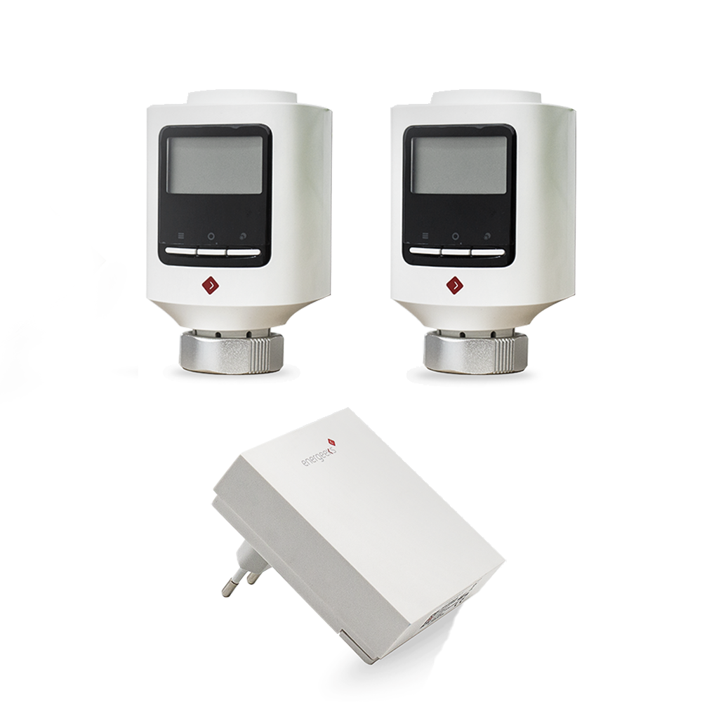 Kit 2 válvulas termostáticas inalámbricas +central wifi inteligente