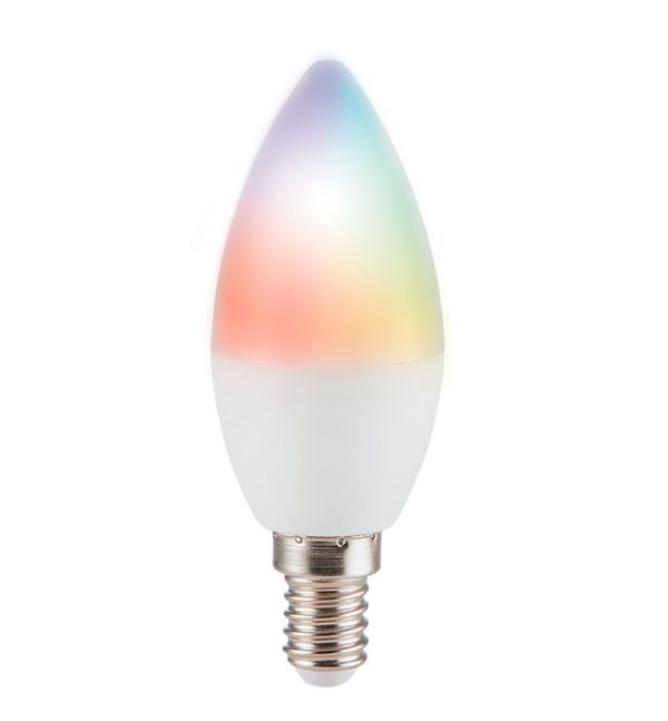 Bombilla LED RGB wifi inteligente vela E14 5W 470LM CCT
