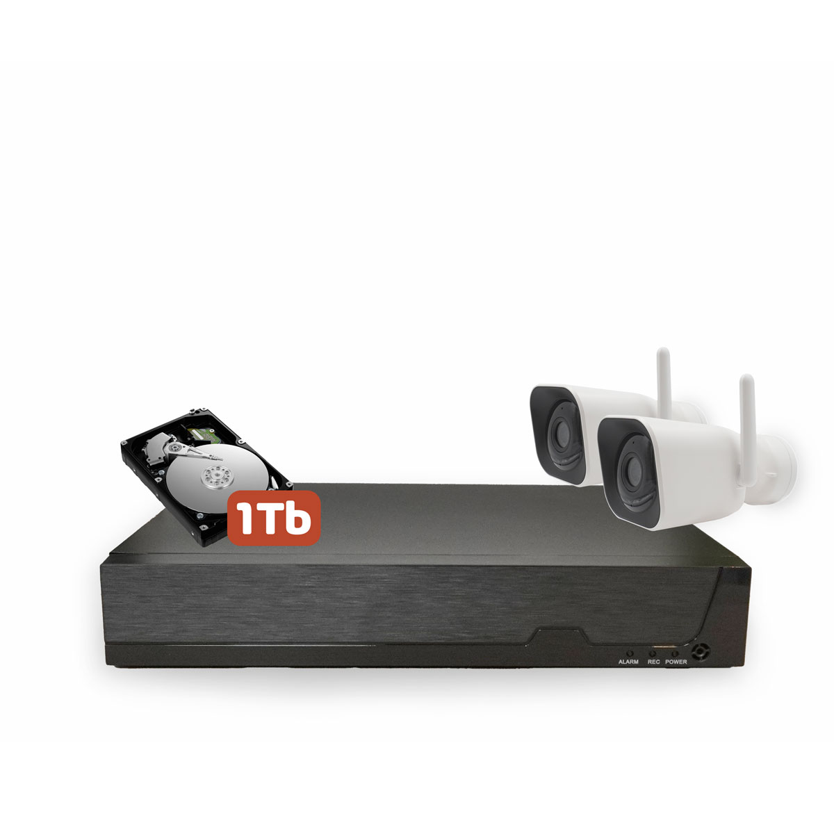 Grabador NVR 16 canales 1TB + 2 Cámaras de exterior Guardian III