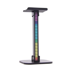 Soporte para auriculares con barra de luz led RGB digital recargable usb music sync display 12 pcs