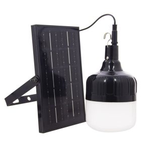 Lámpara multiusos LED solar y recargable 250 lm con gancho y panel independiente