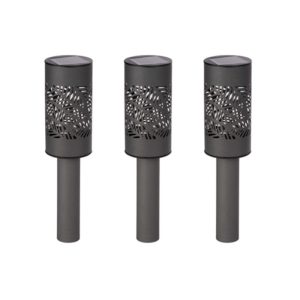 Pack 3 balizas solares LED efecto decorativo en el suelo