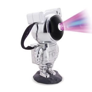 Astronauta plateado proyector LED luz de noche estilo galaxia recargable Silverlite