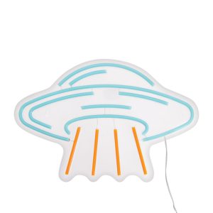 Platillo volante de neón para pared