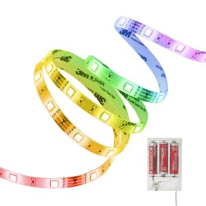 Tira LED 1 m RGB a pilas con mando